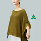 Alpaca Light Knit Poncho Rice Grain Mustard