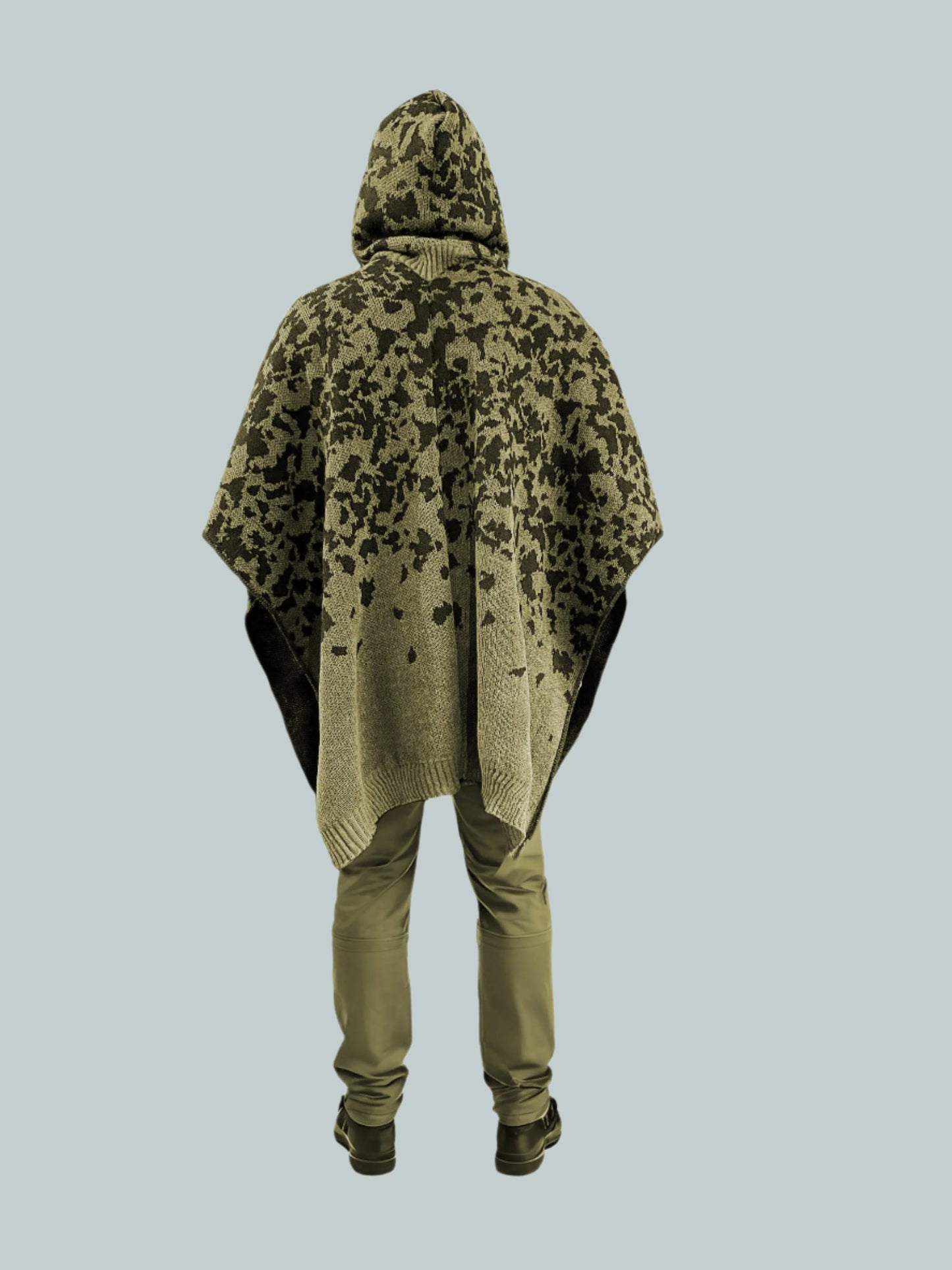 Australian Alpaca Thick Poncho Hooded, CAMO green