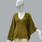 Alpaca Light Knit Poncho Rice Grain Mustard