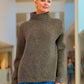 Alpaca Women’s High Neck Jacquard Knit Natural Gray