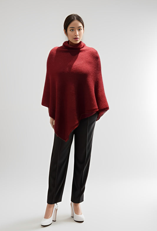 Alpaca Classy Poncho High Neckline