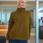 Alpaca Women’s High Neck Jacquard Knit Mustard