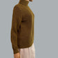 Alpaca Women’s High Neck Jacquard Knit Mustard