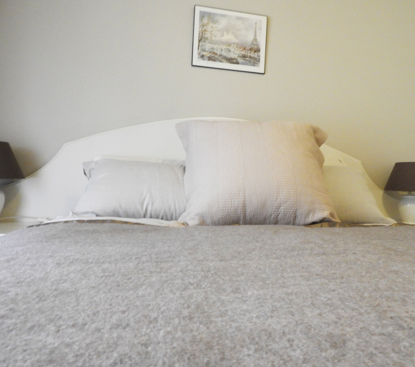 Alpaca Full KING Standard Blanket Reversible Light Gray/Pearl