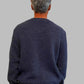 Alpaca Classic Jacquard Sweater Men V-Neck Blue