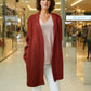 Alpaca Jacquard Coat Terracotta