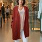 Alpaca Jacquard Coat Terracotta