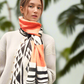 Alpaca Unisex Scarf Aboriginal Design Orange