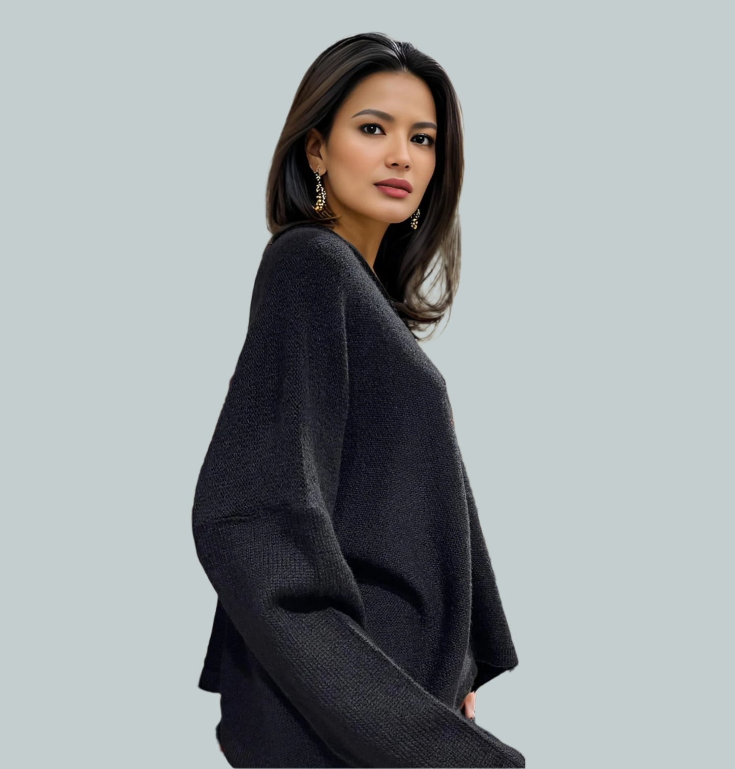 Alpaca Mohair Pullover Black