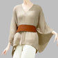 Alpaca Light Knit Poncho Rice Grain Natural Beige