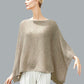 Alpaca Light Knit Poncho Rice Grain Natural Beige