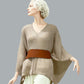 Alpaca Light Knit Poncho Rice Grain Natural Beige