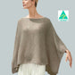 Alpaca Light Knit Poncho Rice Grain Natural Beige