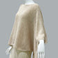 Alpaca Light Knit Poncho Rice Grain Natural Beige