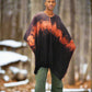 Australian Alpaca Thick Poncho, Disruption V-Neck Charcoal