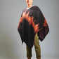 Australian Alpaca Thick Poncho, Disruption V-Neck Charcoal