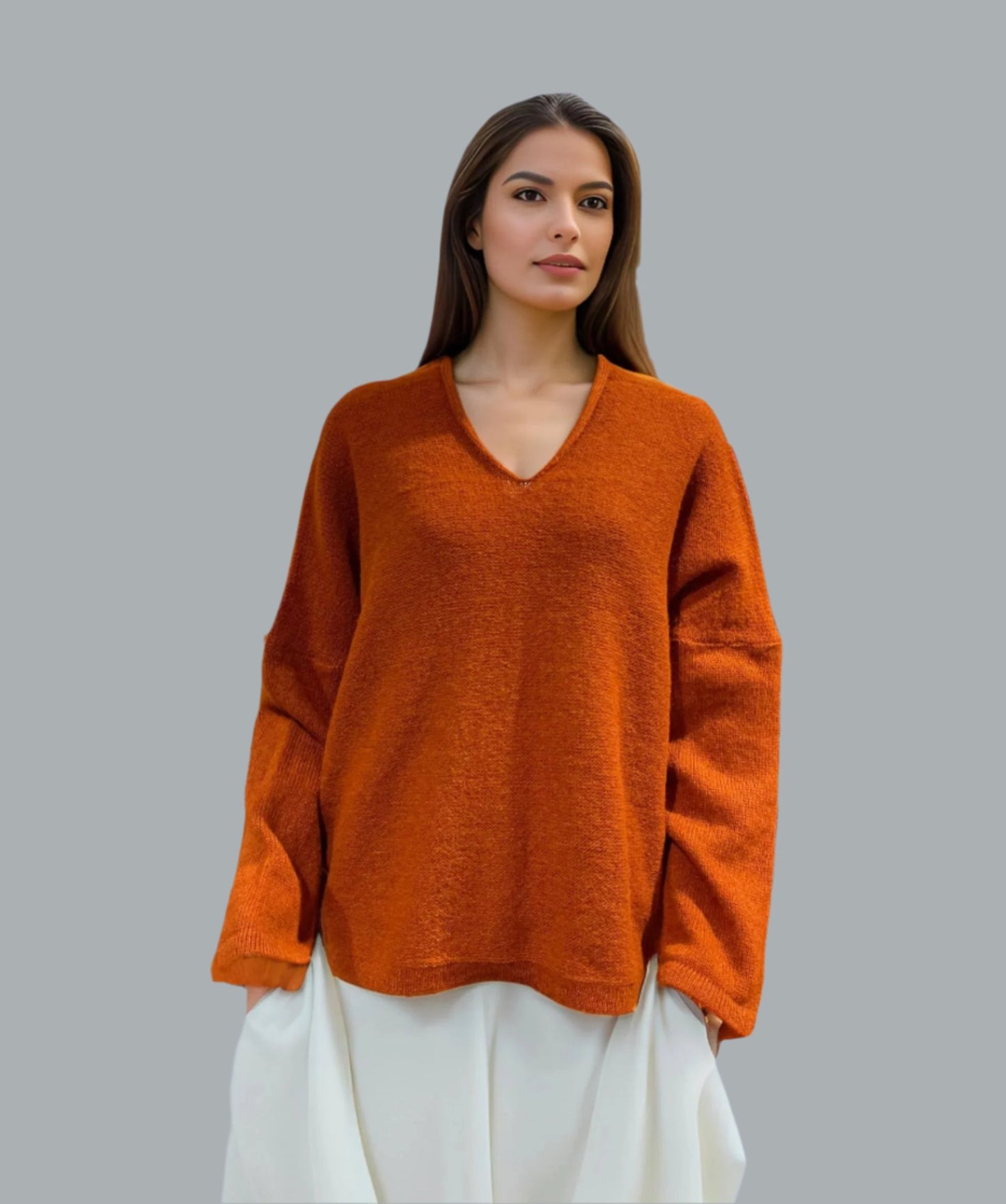 Alpaca Mohair Pullover Orange