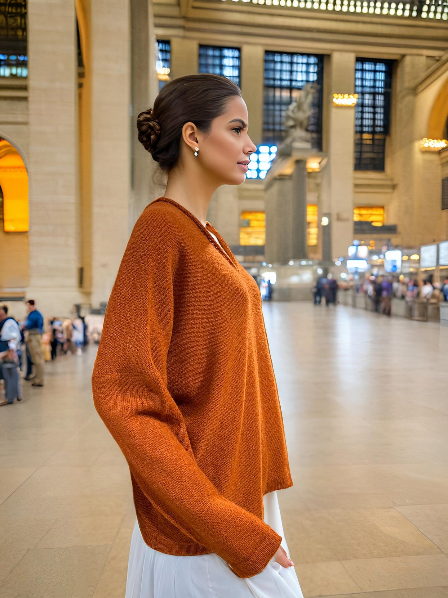 Alpaca Mohair Pullover Orange