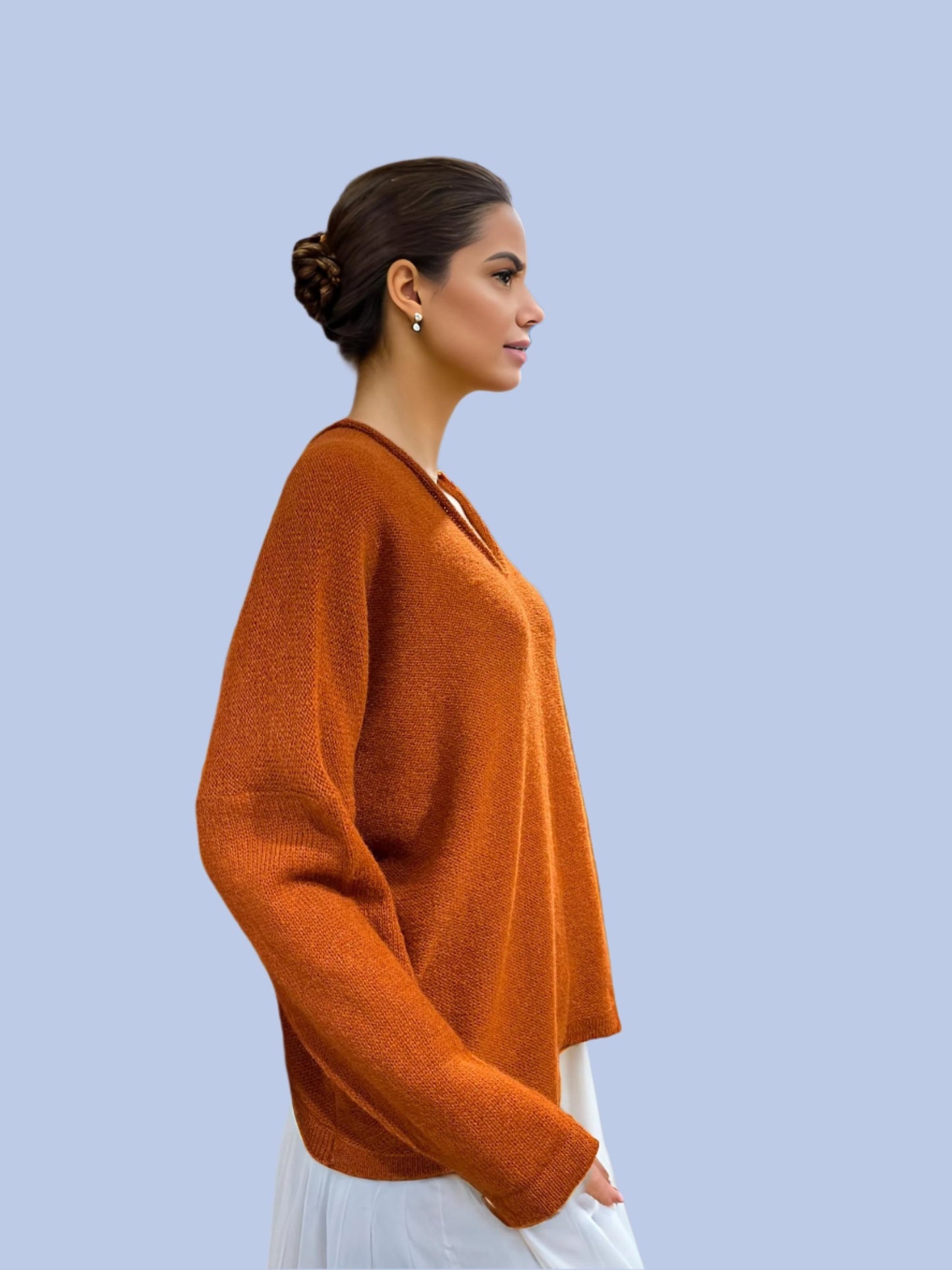 Alpaca Mohair Pullover Orange