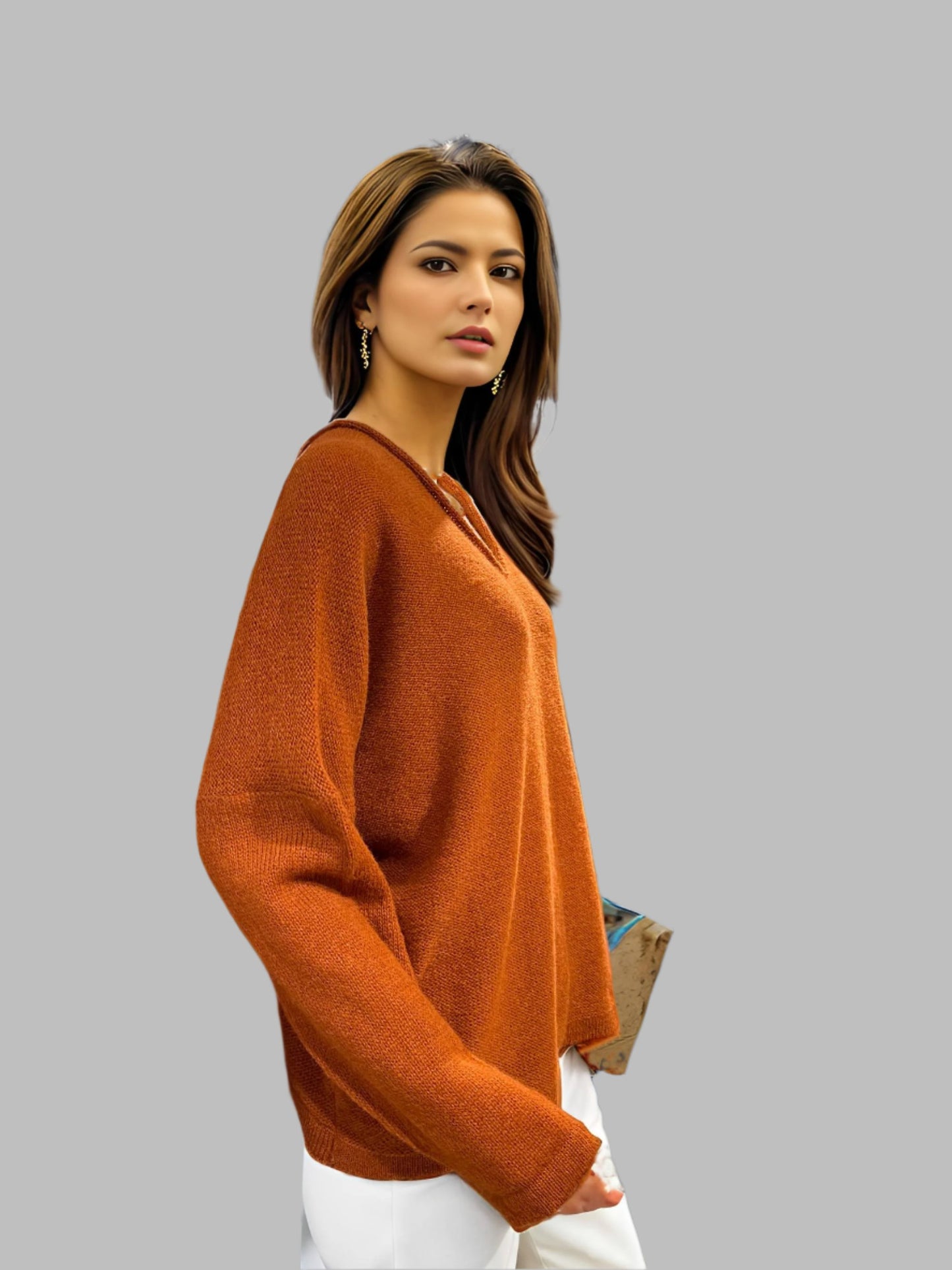 Alpaca Mohair Pullover Orange