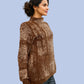 Alpaca Women’s High Neck Gold Granite Jacquard