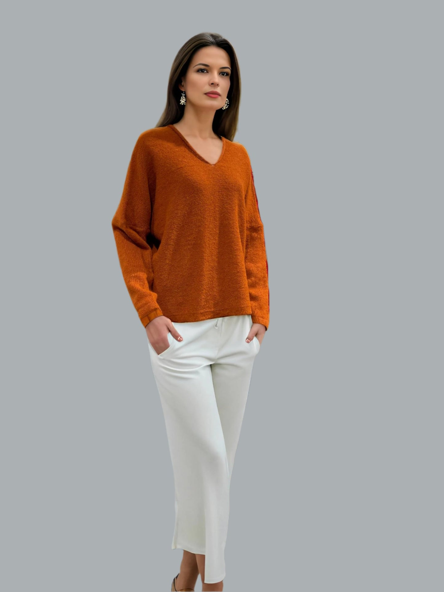 Alpaca Mohair Pullover Orange