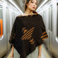 Alpaca Asymmetrical Poncho Charcoal