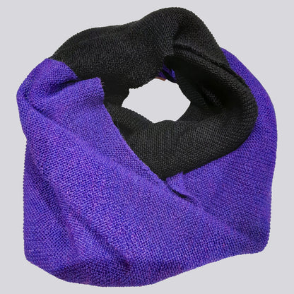 Alpaca Scarf Bi-color Black-Lilac