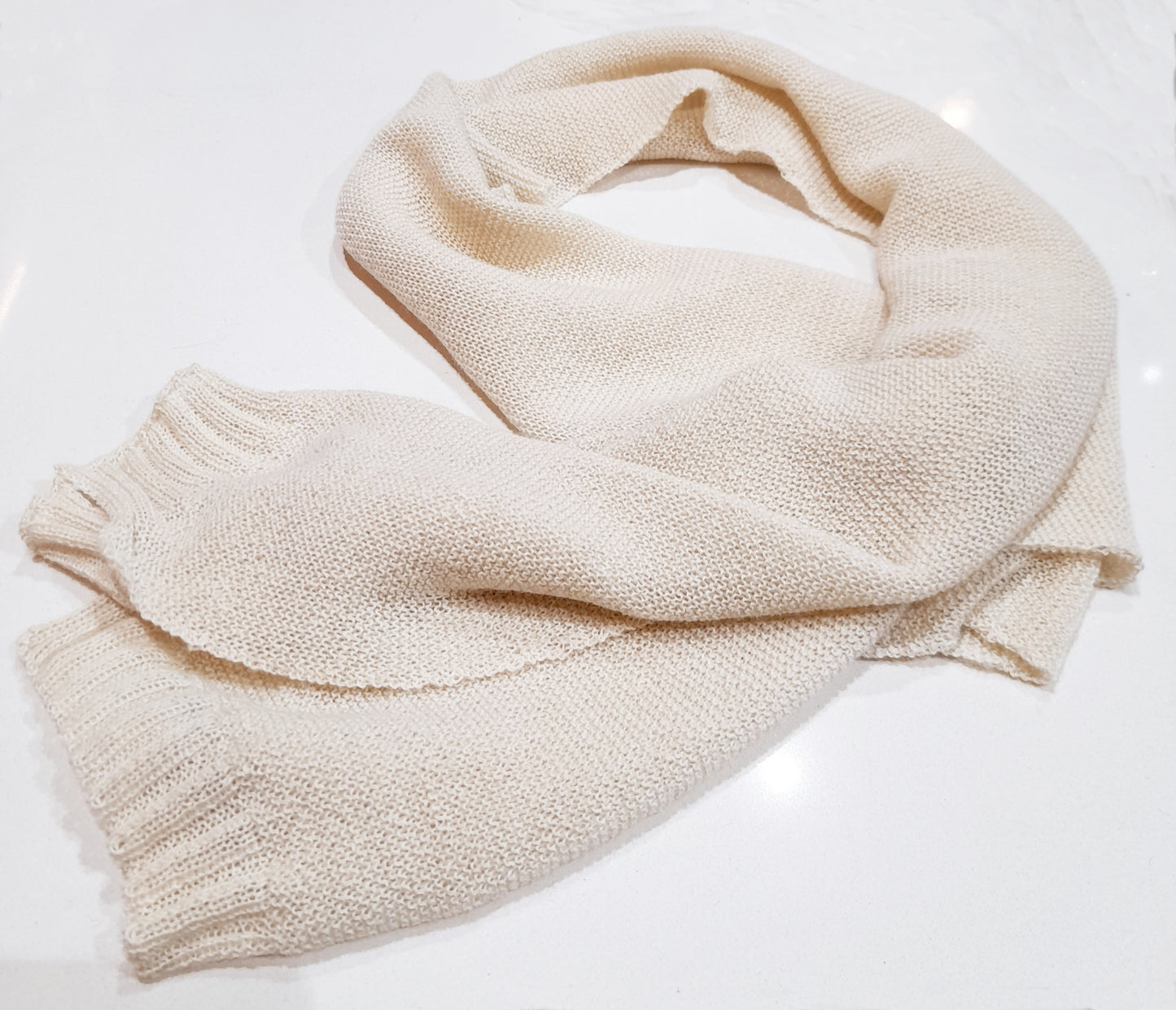 Alpaca Wool Scarf Natural Pearl