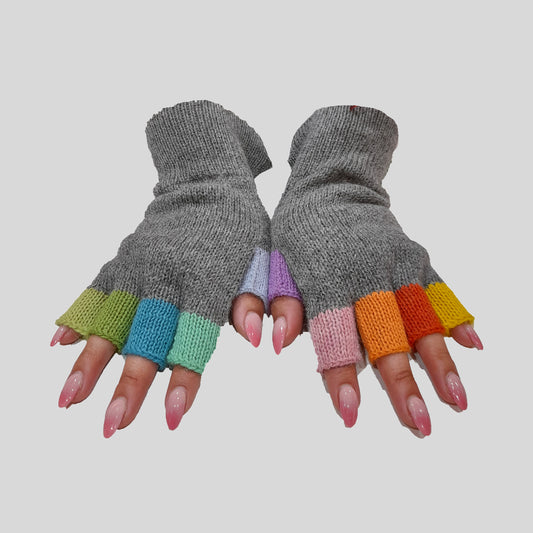 SOLD OUT Alpaca Finger less Multi Coloured Gloves